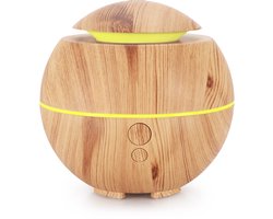 Oil Essence Atomizer Diffuser 180ml Luchtbevochtiger Aroma Diffuser, 7 LED Light USB-aansluiting voor thuis en op kantoor Slaapkamer Spa Room - Lichtbruin