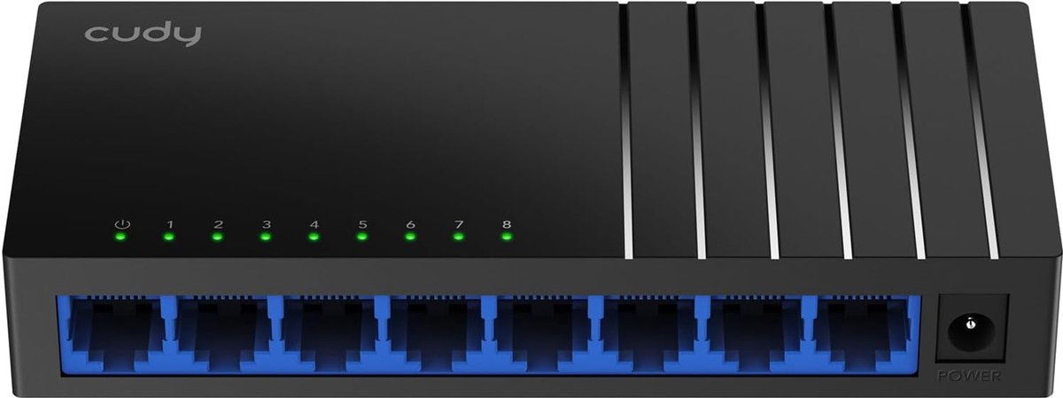 8-Poorts Gigabit Ethernet Switch - Fanless Desktop Netwerkverdeler met Plug and Play