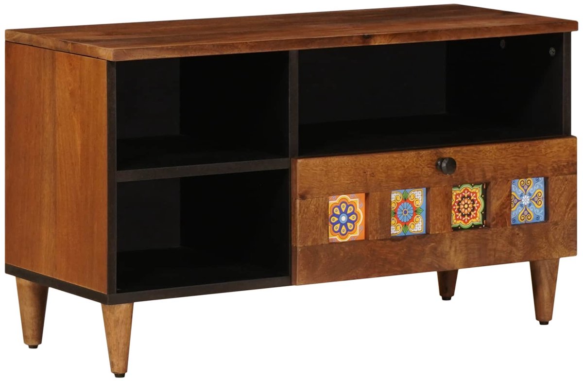 vidaXL - TV - Kast - Walnotenhout - 80 - x - 33 - x - 46 - cm - Massief - Mango - Hout