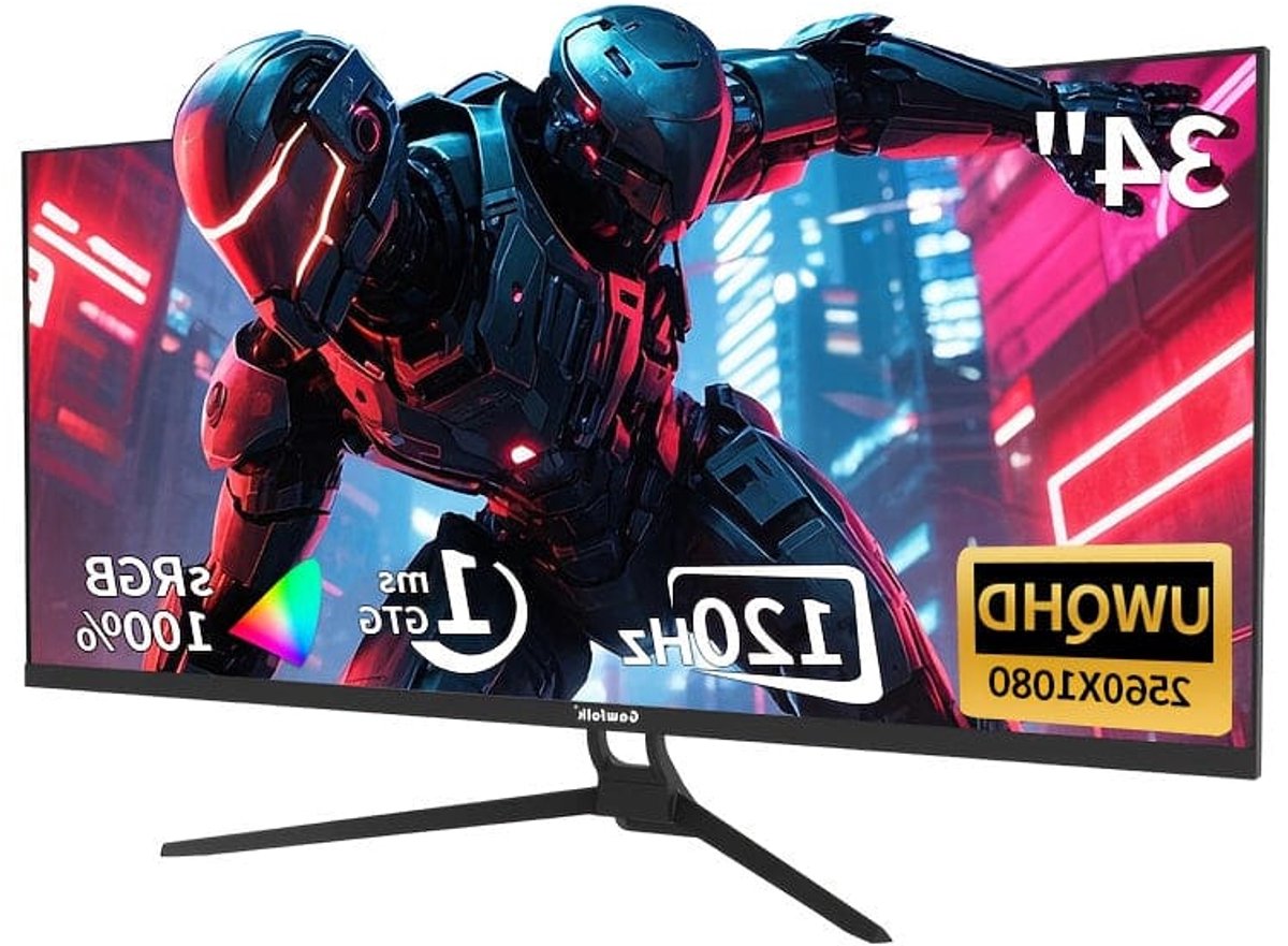 Ultrawide Monitor – Ultrawide Gaming Monitor – Curved Monitor – QHD Monitor – 34 Inch – 120Hz Refresh Rate – IPS Paneel – 2560x1080 Resolutie
