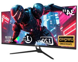 Ultrawide Monitor – Ultrawide Gaming Monitor – Curved Monitor – QHD Monitor – 34 Inch – 120Hz Refresh Rate – IPS Paneel – 2560x1080 Resolutie