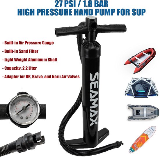 Handpomp voor Opblaasbare SUP en Boot - Lichte Dubbele Actie Pomp tot 27 psi — afbeelding 3