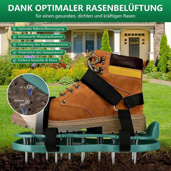 Nagelschoenen Gazon - Tuinschoenen Ventilator - Gazon Beluchten - Voorgemonteerd Klittenband - 34x16x9 cm van Merkloos	 — afbeelding 5