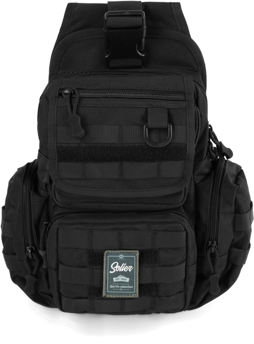 Solier Recon SV25 - Tactische Rugzak Sling - Cordura 500D - MOLLE Systeem - Outdoor Schoudertas - Zwart
