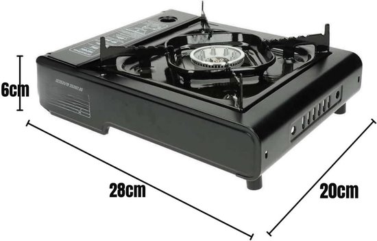 DnA® Camping Gasstel - Gasstel - Kooktoestel Camping - Zwart - 28cm x 20cm x 6cm van Merkloos — afbeelding 2