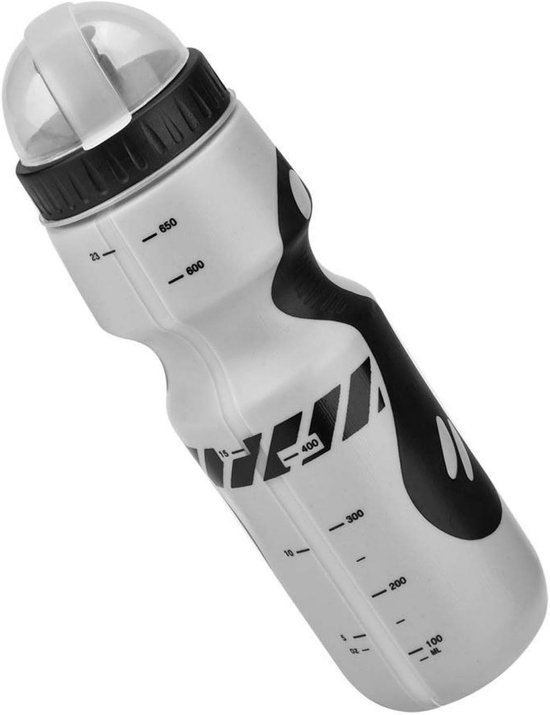 650ml bidon met flessenhouder - geschikt voor mountainbike, racefiets en stadsfiets - polyethyleen - grijs — afbeelding 3
