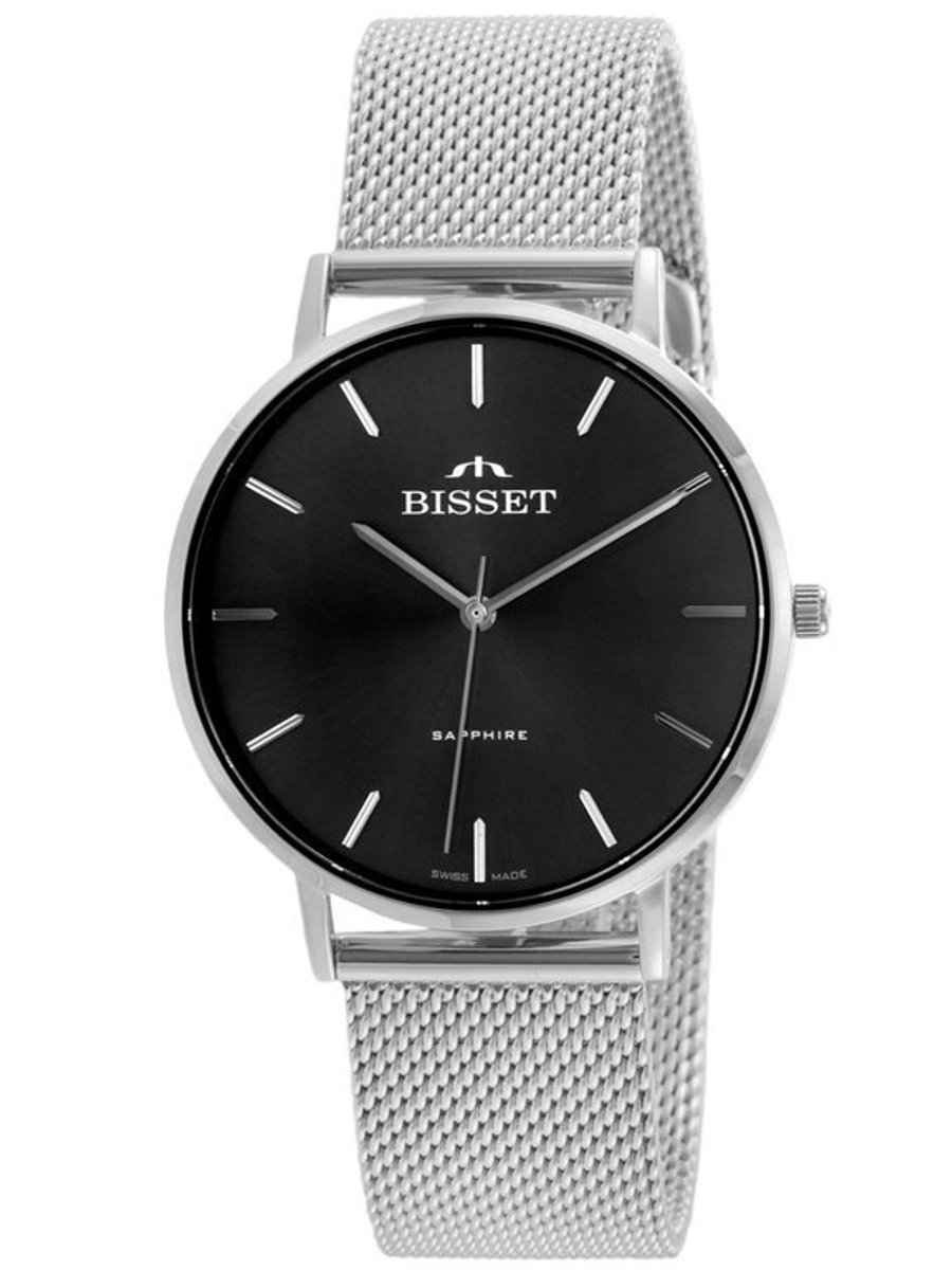 Bisset BSBF33 - Dameshorloge - Saffierglas - Stalen Behuizing
