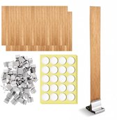 Kaarsen Maken Houten Kaarslont set - 50 stuks Kaarsenlont, Lontklemmen en Pitvoetstickers - 13 cm hoog