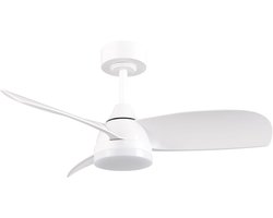 REALITY HELSINKI - Ventilator - Wit mat - incl. 1x SMD 20 W - Afstandsbediening - Geintegreerde dimmer - Traploos instelbare lichtkleur - Dimbaar met schakelaar - Niet externe dimbaar - Geheugenfunctie - Zomer- en wintermodus - 6 snelheidsniveaus