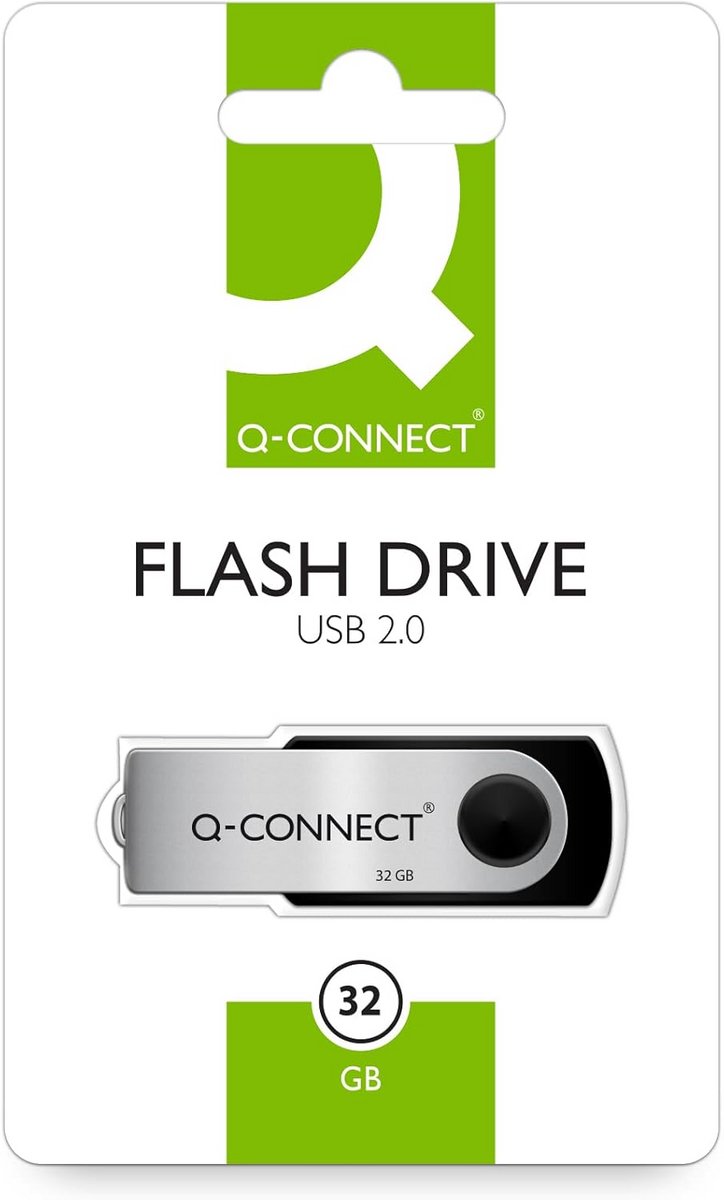 USB 2.0 Geheugenstick Draaibaar 32GB Zilver Zwart