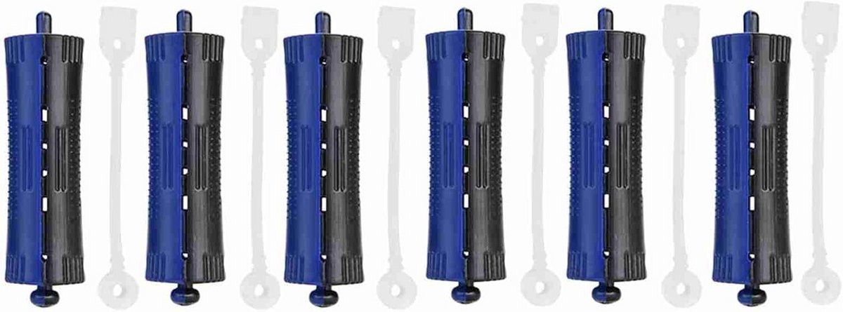6 Stuks Haarrollers Set voor Permanent & Krullen - Inclusief Rubberen Banden