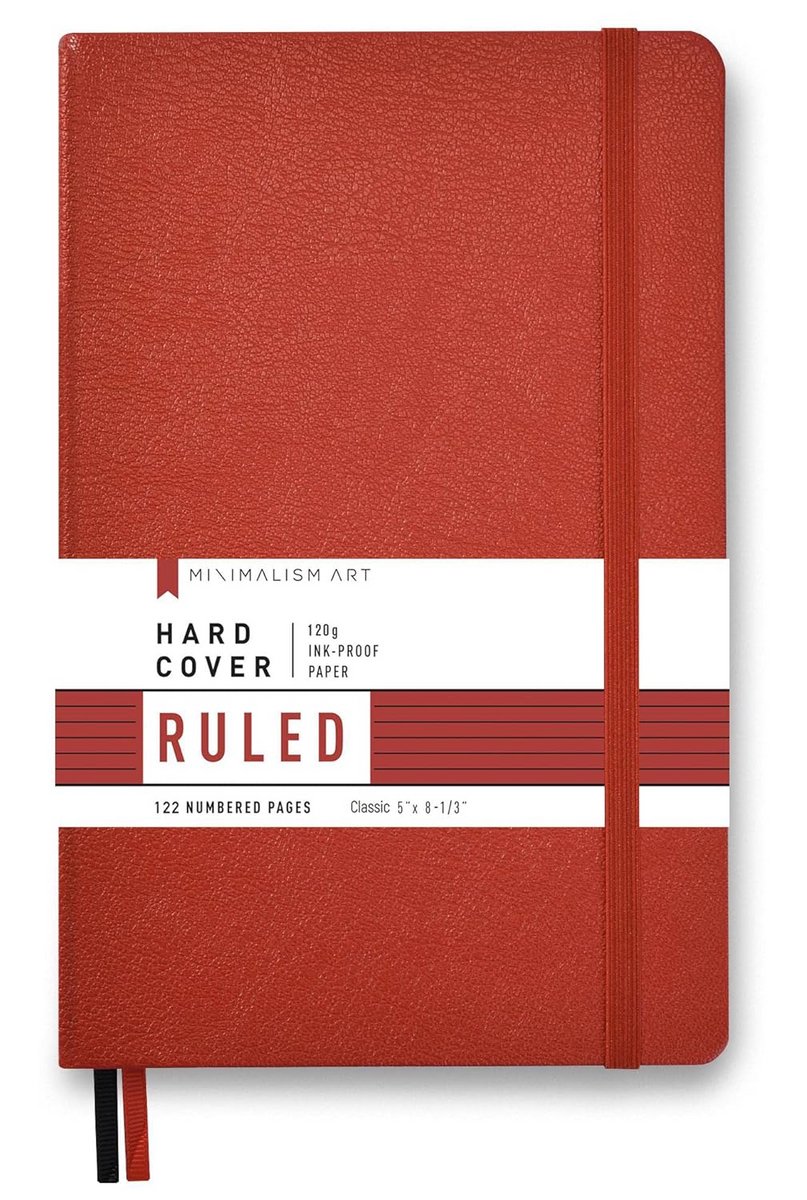 A5 Hardcover Notitieboek Rood Lijn Binnenwerk Met Binnenvak
