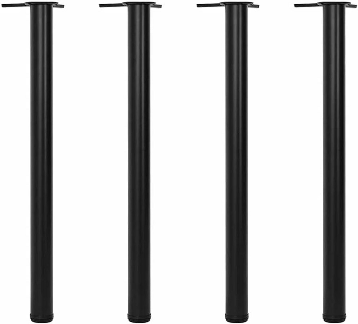 Set van 4 In Hoogte Verstelbare Tafelpoten Zwart 870 mm