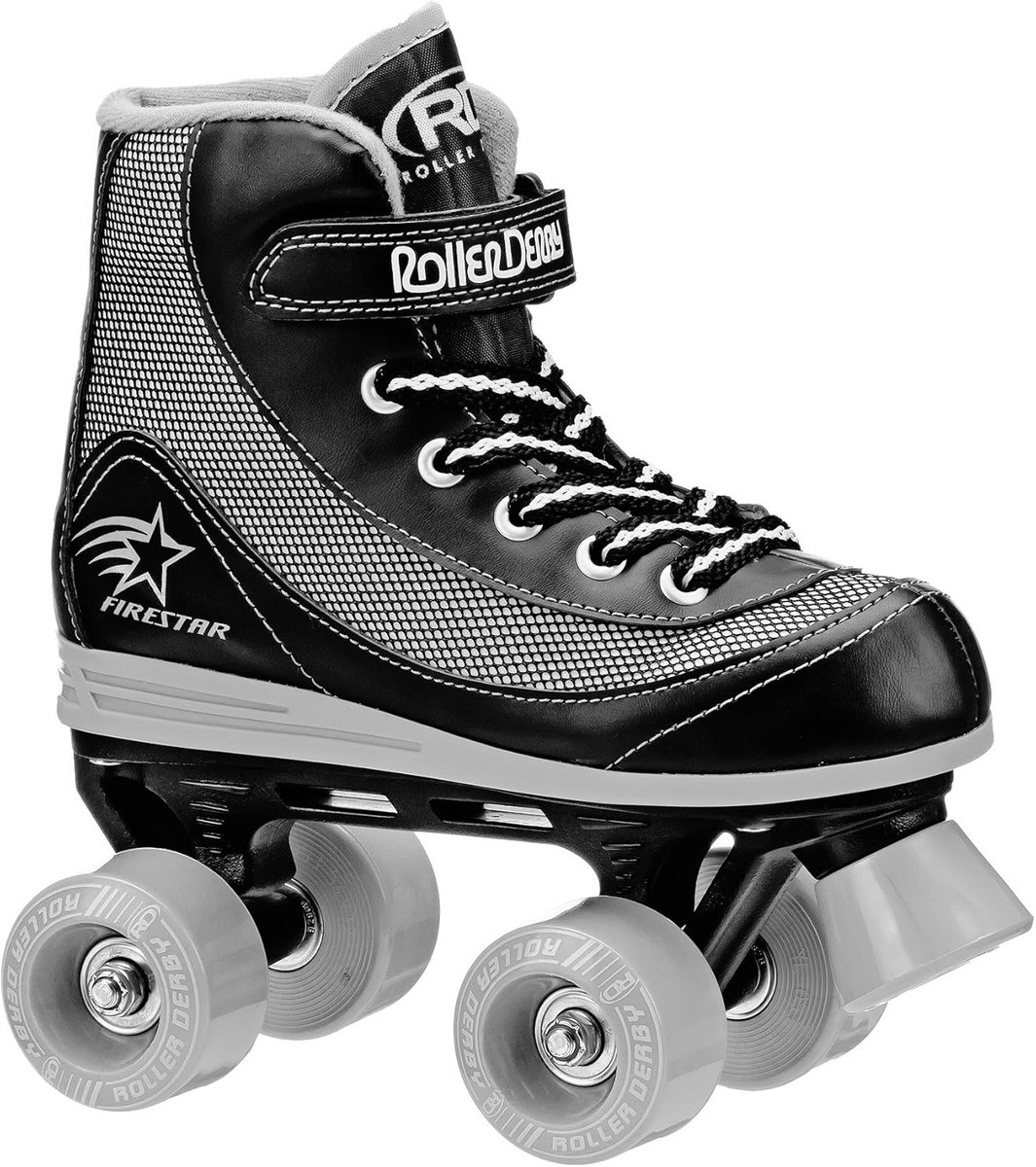 Quad Skates voor Kinderen - Comfortabele Beginners Skates Zwart Grijs