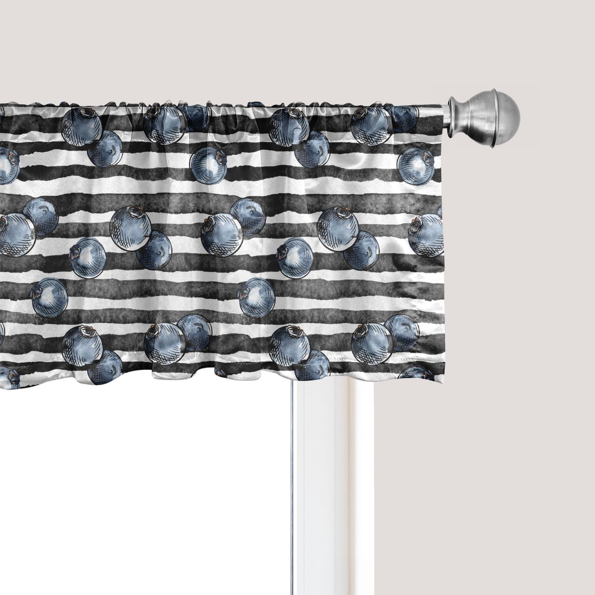 ABAKUHAUS Fruit Raamvalletje, Gordijnvalletje voor Keuken en Slaapkamer met Tunnelzoom, 137 cm x 30 cm, Multicolor