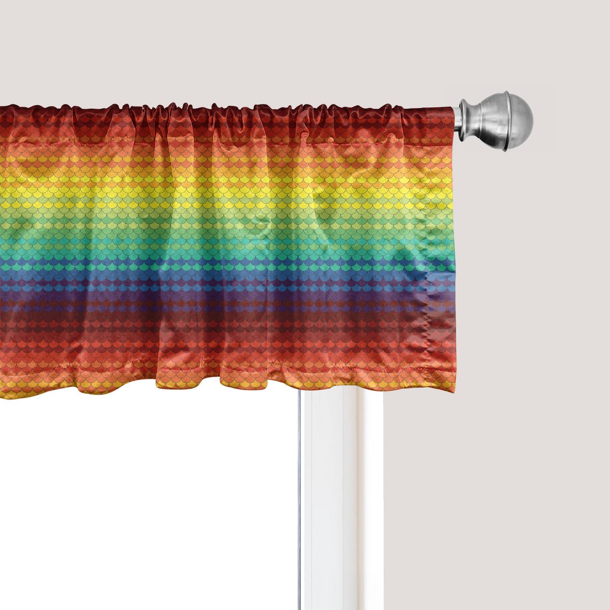 ABAKUHAUS Fiesta Raamvalletje, Gordijnvalletje voor Keuken en Slaapkamer met Tunnelzoom, 137 cm x 30 cm, Multicolor