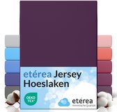etérea Hoeslaken Jersey 140x200 - 160x200 cm Oekotex Made in Green - 100% coton - Prune