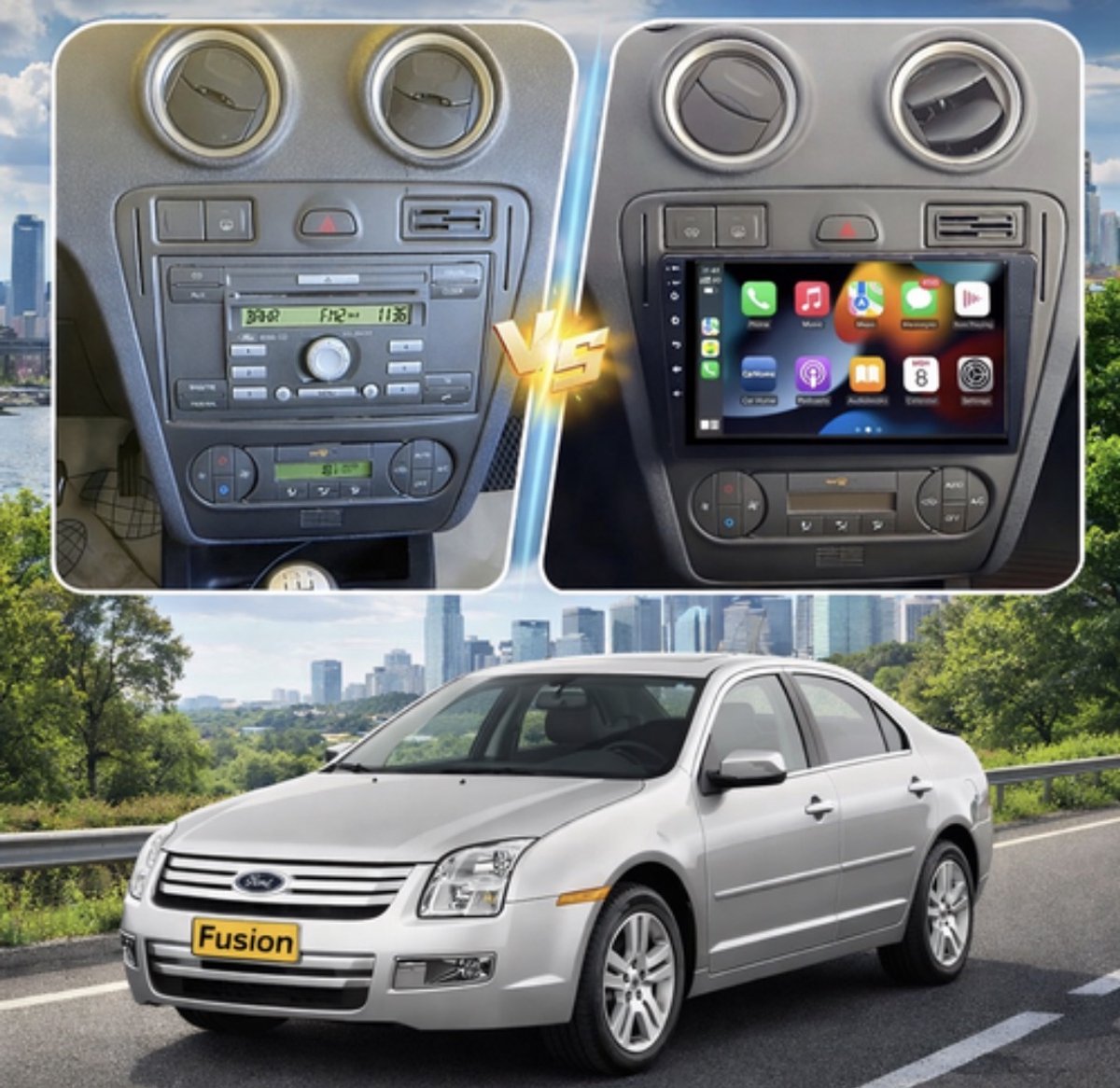 ADIVOX T1 9 inch T1 geschikt voor Ford C-Max/Fiesta/Fusion/Focus/Mondeo/Galaxy/Transit connect CarPlay/Auto/Wifi