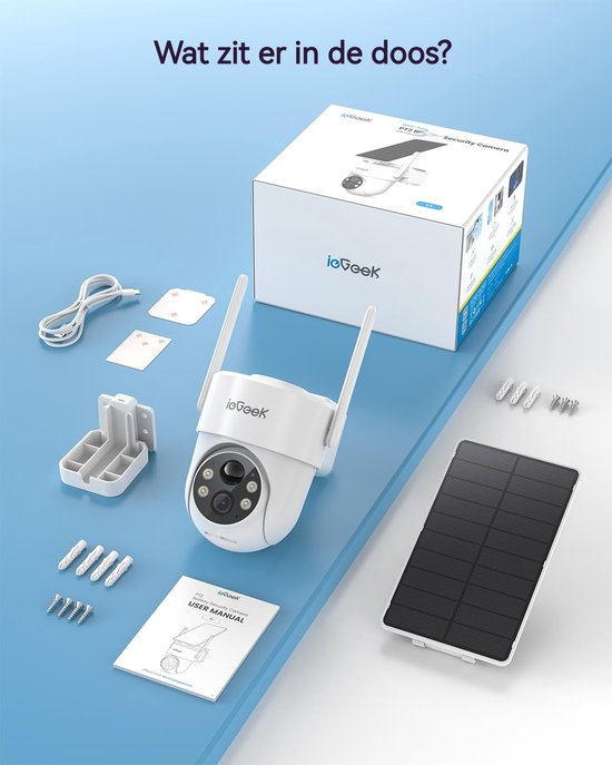 ieGeek Security Solo Camera S5 - Draadloze Beveiligingscamera voor Buiten - 2K HD-resolutie - 360° Pan & 90° Tilt - AI Auto Lock en Tracking - Zonne-energie - Geen Abonnementskosten - Inclusief SD-kaart (64GB) van ieGeek — afbeelding 5