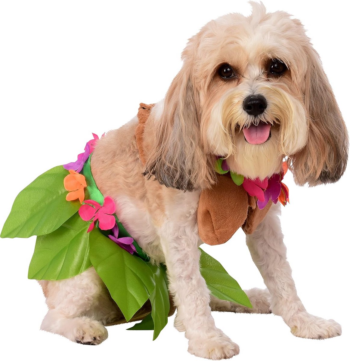 Hawaï Hula Meisje Kostuum voor Hond of Kat - Feestelijke Dierenoutfit