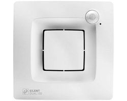 S&P SILENT DUAL 100 badkamer/toilet ventilator - vochtsensor - bewegingssensor - Ø105mm