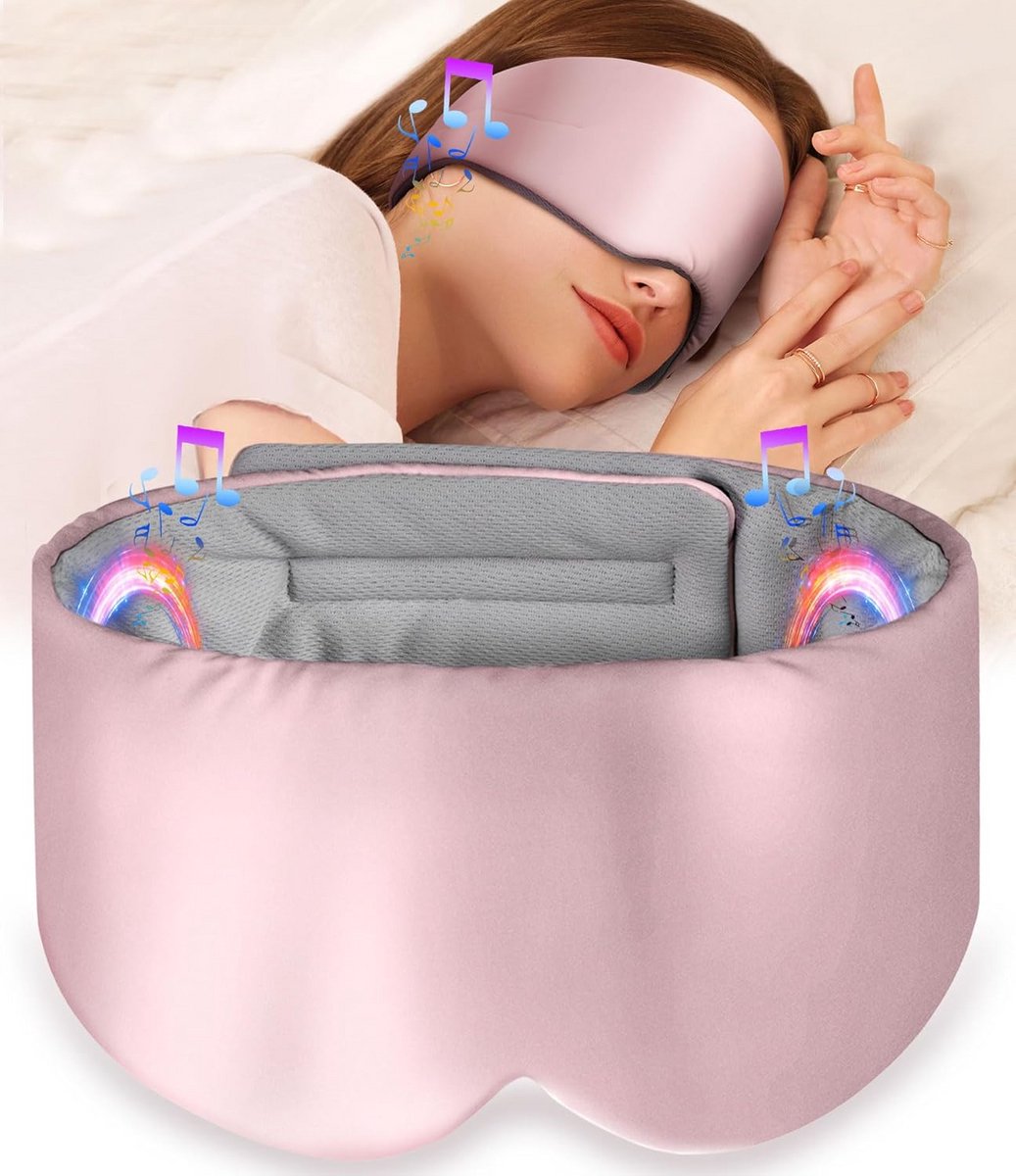 Draadloos Slaapmasker met Ingebouwde Bluetooth Hoofdtelefoon voor Zijslapers