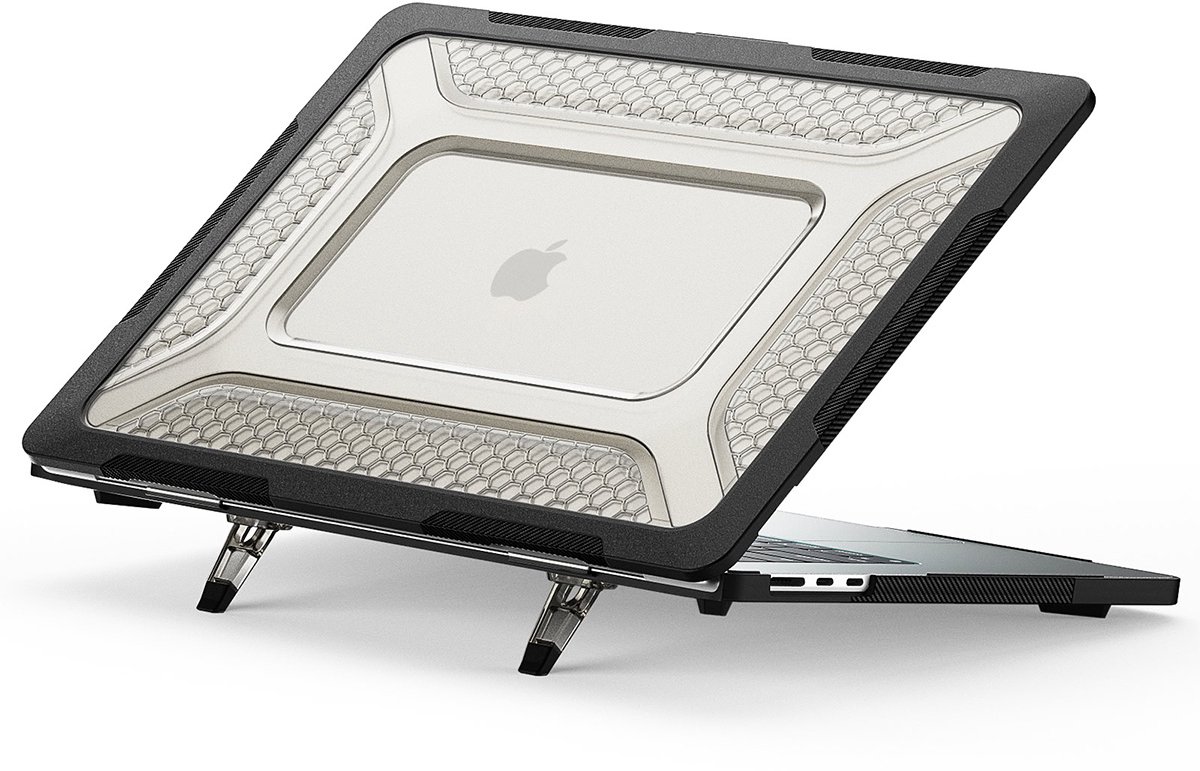 CaseBoutique macbook case geschikt voor MacBook Air 13'' (M2-M5) - Zwart - TPU & Kunststof - Schokbestendig