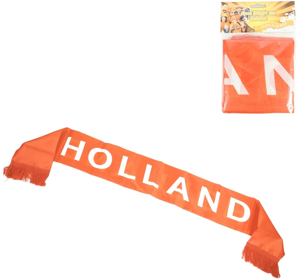 Holland Sjaal Oranje 130x14 cm – Supporterssjaal Nederland – EK/WK Voetbal – Polyester met Franje