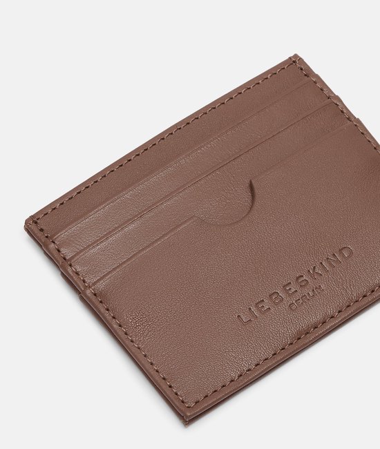 LIEBESKIND BERLIN Cuir Étui pour carte de crédit Soft Nappa Card Holder Russet Brun