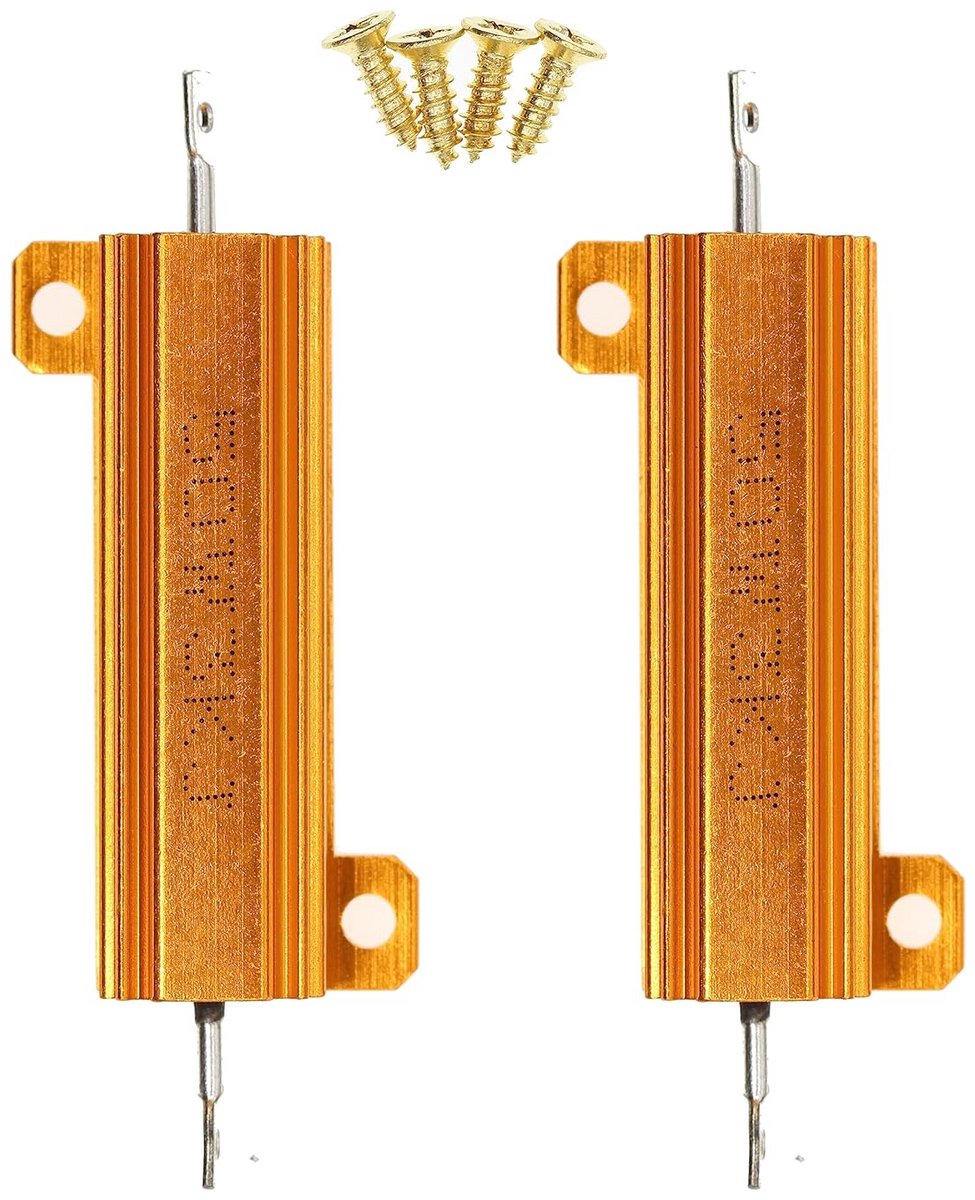 2x 50W 3 Ohm Vermogensweerstand met Aluminium Koellichaam - Schroefbevestiging