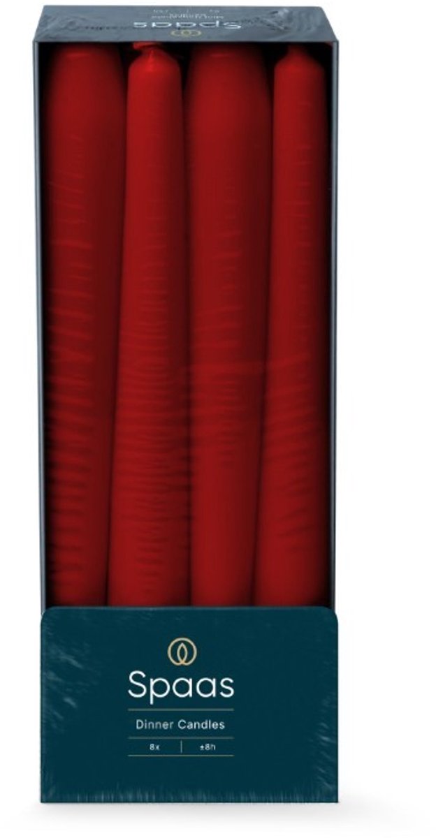 Dinerkaars d2h25 cm 8u 8st rood Spaas