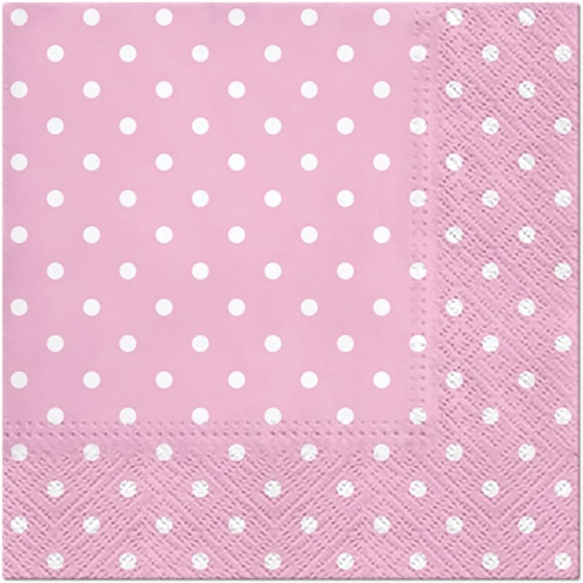 Decoratieve Papieren Servetten 33x33 cm Lichtroze Stippen (20 Stuks)