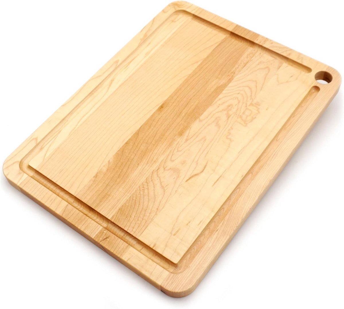 Grote Houten Snijplank van Esdoornhout met Sapgoot en Ophanggat