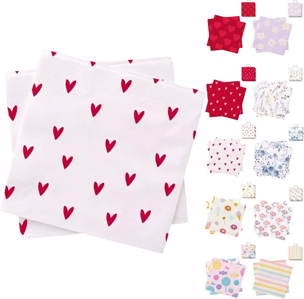 Set van 40 Decoratieve Papieren Servetten voor Feestjes en Verjaardagen
