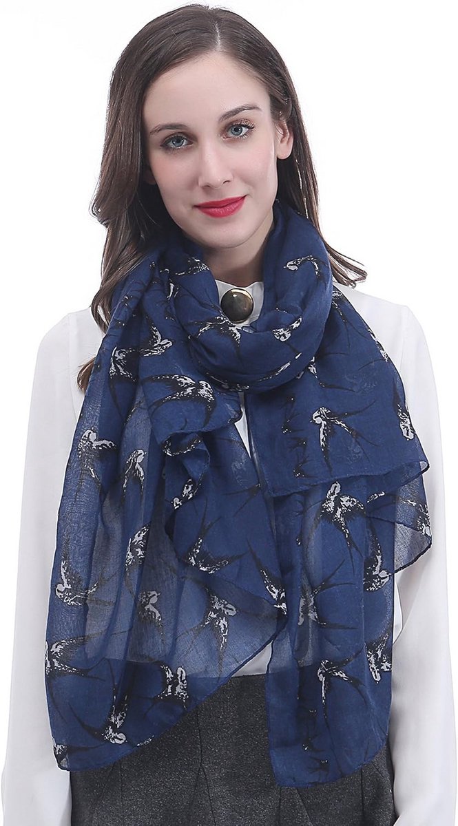 Oversized Dames Sjaal met Zwaluwenprint