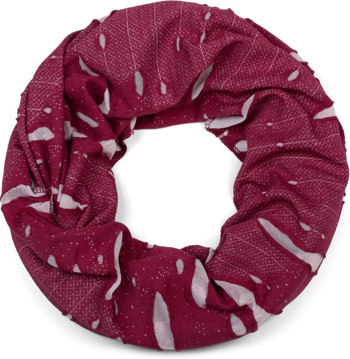 Dames en Heren Loop Sjaal in Vintage Gebruikte Look met Trendy Gaten
