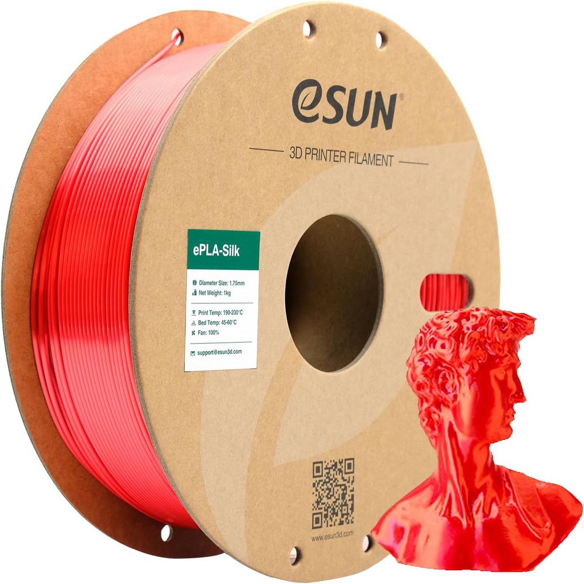 Zijde PLA Filament 1.75mm Rood - Glanzend 3D Printer Materiaal 1kg
