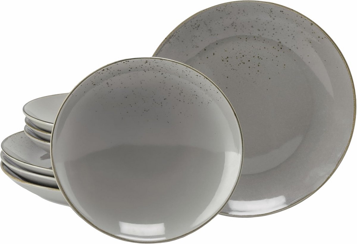 Servies Set Steenlook 8-Delig - Natuurlijk & Uniek Tafelaccessoire