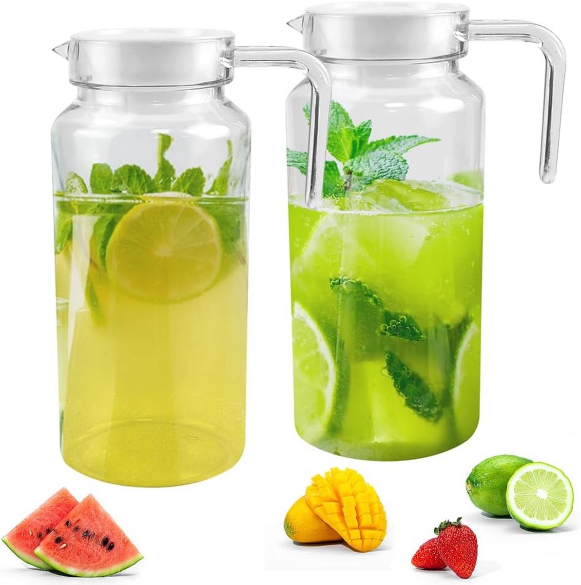 Set van 2 glazen waterkannen 1,25 liter