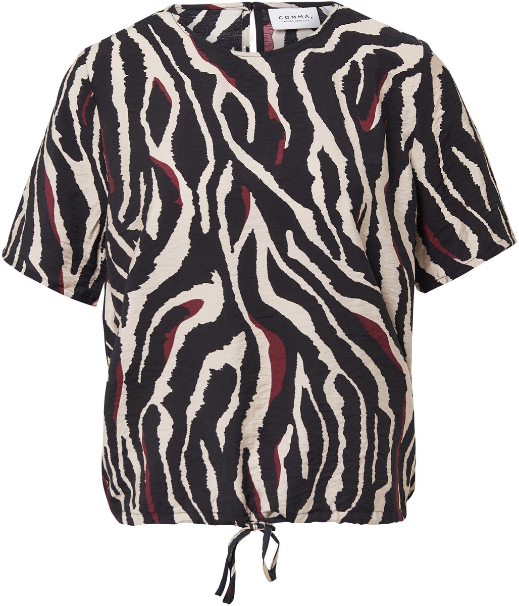 comma - female - Gestructureerde blouse met trekkoord