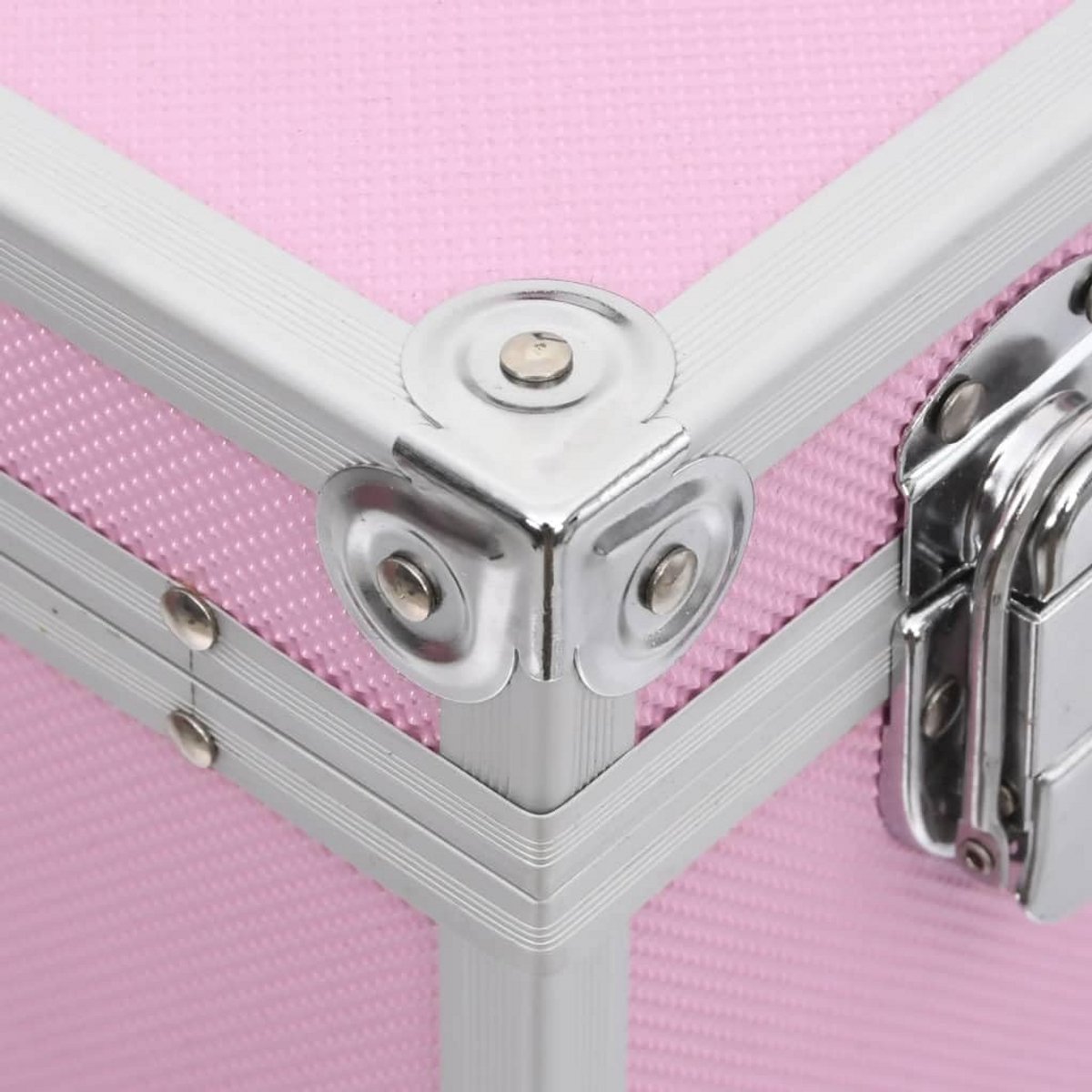 Aluminium Make-up Koffer met 3 Indelingen en Handvat