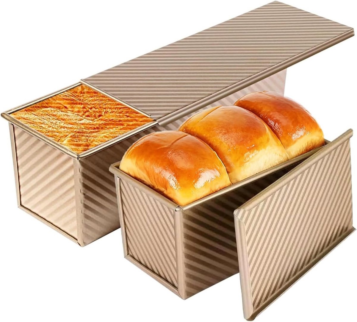 Set van 2 Non-stick Broodvormen voor Sandwich en Toast, Goudkleurig