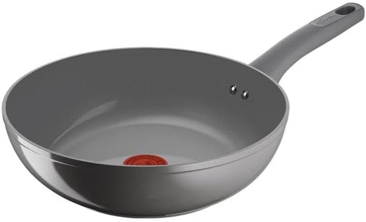 Wokpan - Roerbakpan Koekenpan - Gezond Koken - Keramische Antiaanbaklaag - 28 cm - Zwart