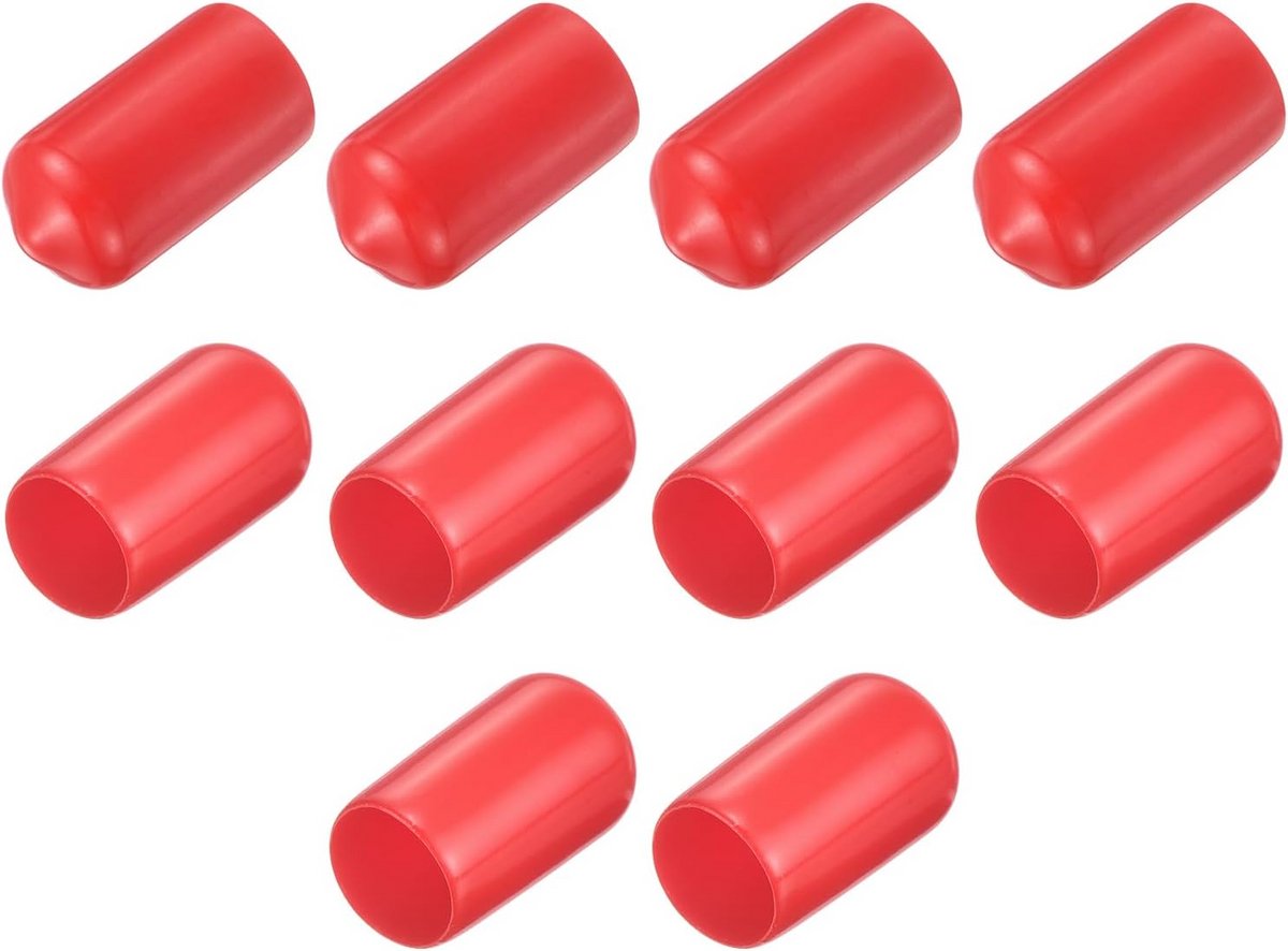 10 Stuks Ronde Rubberen Doppen 11,5 mm voor Palen en Meubelpoten - Beschermkappen Rood