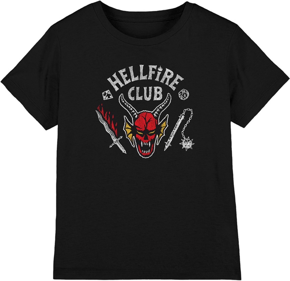 Stranger Things Hellfire Club Invert Kids kinder t-shirt - Zwart - 12-13 jaar