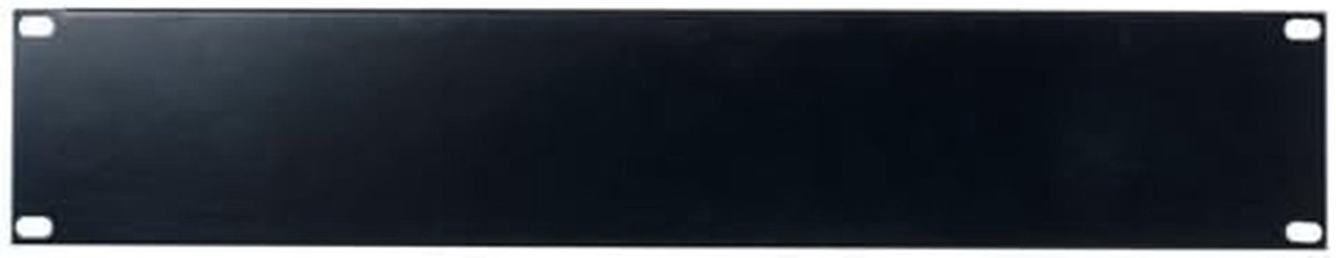 19 inch blinde paneel 2HE metaal zwart