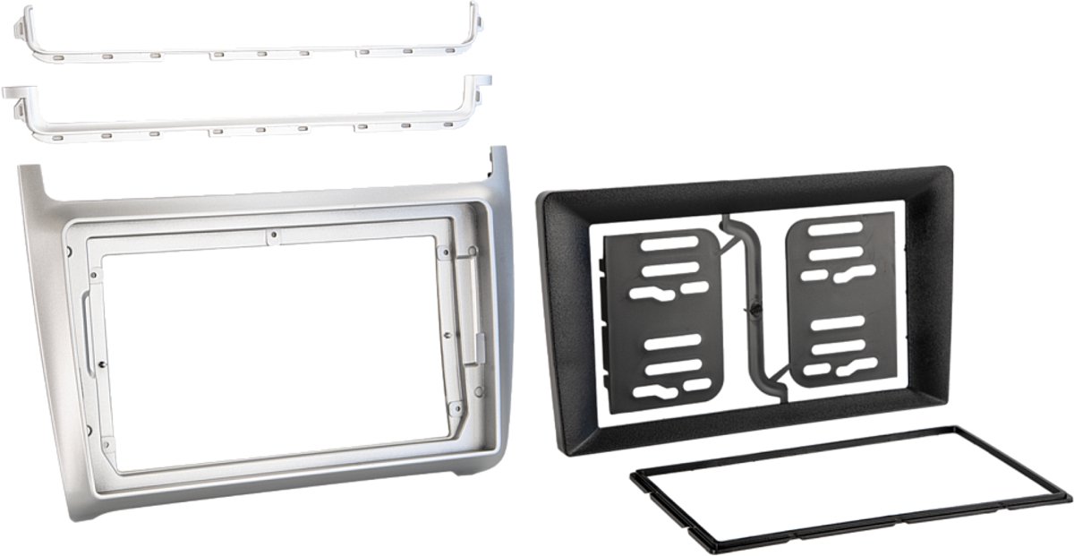2-DIN frame VW Polo 2014-2017 Zilver