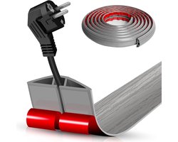 Zelfklevende kabelgoten voor vloeren - Duurzaam - Voorkomt effectief blootliggende draden, aanraking door kinderen en schade door huisdieren - 1 meter x 3 centimeter - Geschikt voor woningen en kantoren - Grijs houtnerfpatroon