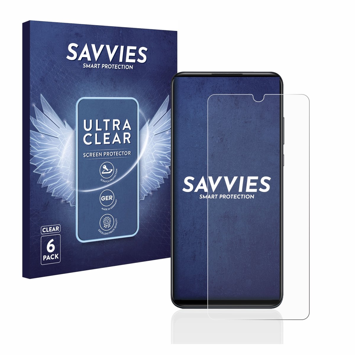 Savvies - Screenprotector voor Huawei P30 lite / New Edition - Folie Beschermfolie transparant 6 Stuks