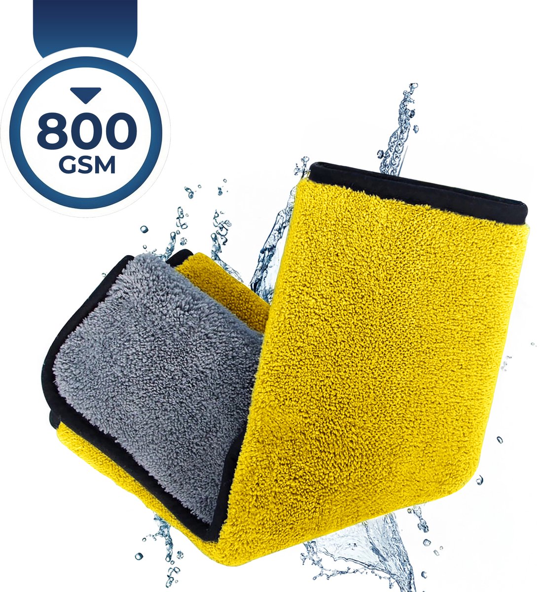 Premium Commerce® - Droogdoek Badkamer - Auto - Microvezel Raamdoek - Ramen - 45 x 38 cm - Geel - Extra dik!